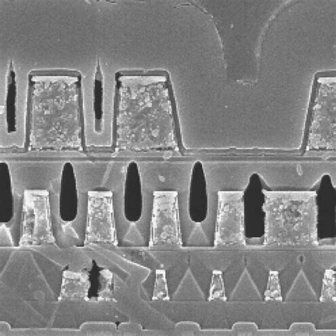 sem of aluminum metal stack used in semiconductor fabrication|SEM image of a whole backend stack comprised of .